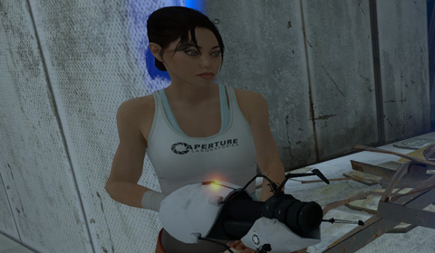 Chell does tend to look like a generic Lara Croft.